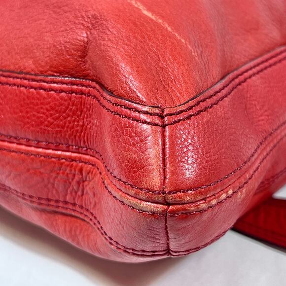 Fossil Marlow Crossbody Flamingo Color Scarlet Turnlock Purse Handbag Used - Picture 9 of 16